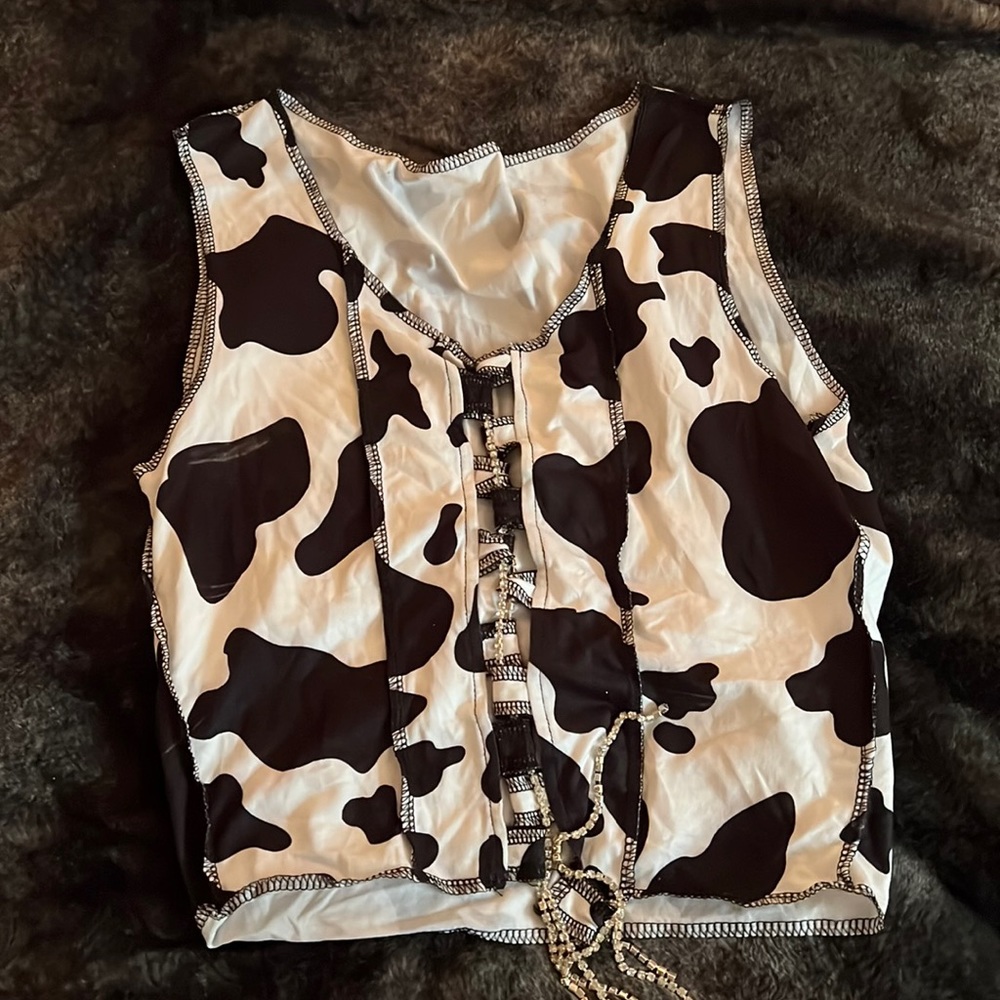 Cow print top